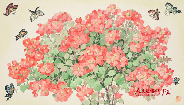 蝴蝶蘭，56x42cm，紙本設(shè)色，2005