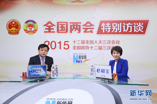 2015年3月10日，全國政協(xié)常委、正泰集團(tuán)董事長南存輝作客新華會客廳。新華網(wǎng) 賈振 攝