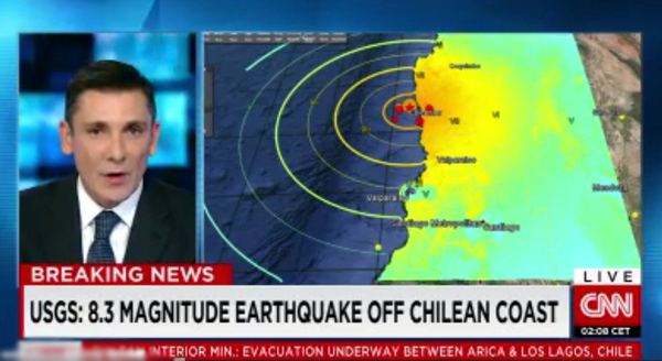 智利西部海域發(fā)生8.3級(jí)地震 已發(fā)布海嘯預(yù)警6