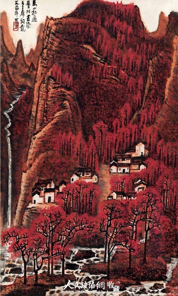 李可染 《萬山紅遍》 1964年 上拍2015年中國(guó)嘉德秋拍 75.5cm x 45.5cm _副本