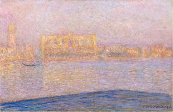 克勞德·莫奈（Claude Monet），《從圣喬治·馬焦雷島觀總統(tǒng)府》(Le Palais Ducal vu de Saint-Georges Majeur)，1908 圖片：Courtesy Sotheby's