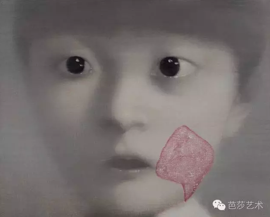 張曉剛《我的女兒1號》，布上油畫，40×50cm，2000