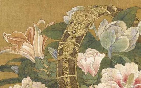 《花籃圖頁》 南宋 李嵩，絹本設色，19.1cm×26.5cm