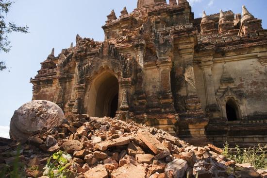 受損的Myauk Guni神廟。圖片：YE AUNG THU AFP Getty Images