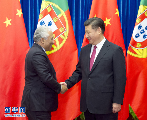 10月8日，國家主席習(xí)近平在北京人民大會堂會見葡萄牙總理科斯塔?！　⌒氯A社記者 王曄 攝