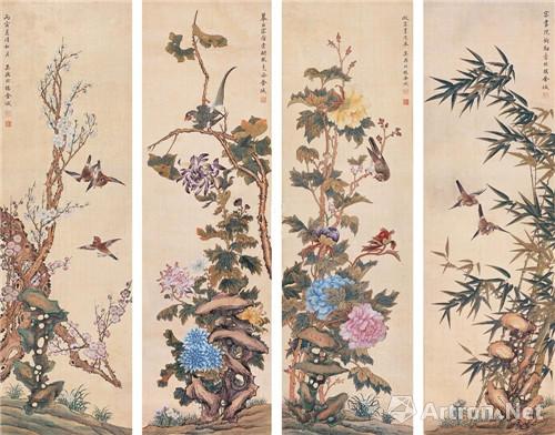 附圖11、金城 1926年作 擬宋人花鳥四屏