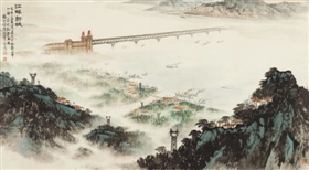 錢松嵒《江畔新城》，在北京華辰2012春拍會上流拍
