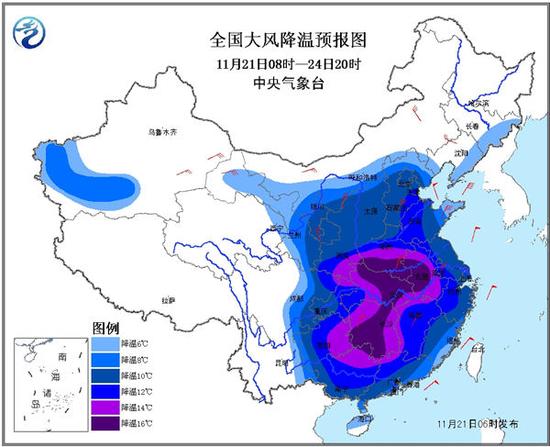 中東部大降溫或狂跌16℃ 10省市迎初雪