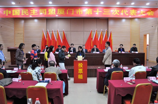 在下午的選舉會議上，與會代表以無記名投票等額選舉，產(chǎn)生了民盟廈門市第十三屆委員會委員36人和出席民盟福建省第十四次代表大會代表38人。5