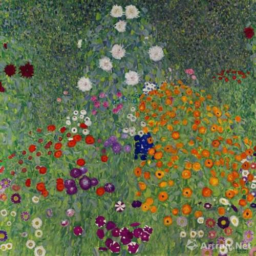 古斯塔夫-克林姆（Gustav Klimt） 《花草農(nóng)園》 1907年作 油彩畫布，110x110cm 估價(jià)待詢 [此作展至2月15日]