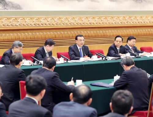 3月6日，中共中央政治局常委、國務院總理李克強參加十二屆全國人大五次會議山東代表團的審議。新華社記者 姚大偉 攝