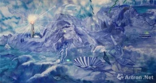 于瀛 | 晚安藍(lán)布面油畫 | 380×200cm | 2016年 