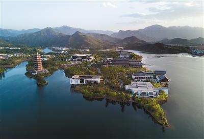 這是無人機航拍的雁棲湖(5月6日攝)。新華社記者 李鑫 攝