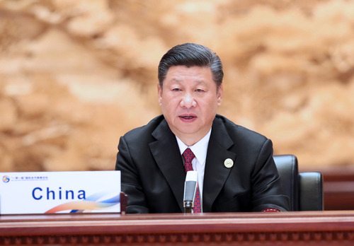 5月15日，“一帶一路”國際合作高峰論壇在北京雁棲湖國際會議中心舉行圓桌峰會，國家主席習近平主持會議并致辭。新華社記者 馬占成 攝