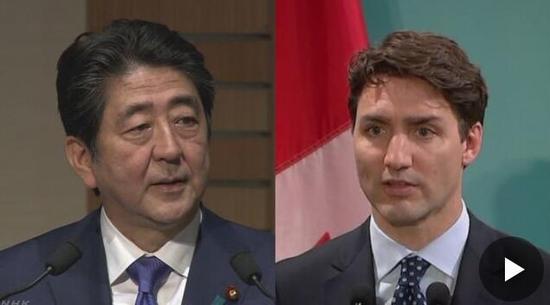 安倍與加拿大總理通電話 就同美國合作達(dá)成一致