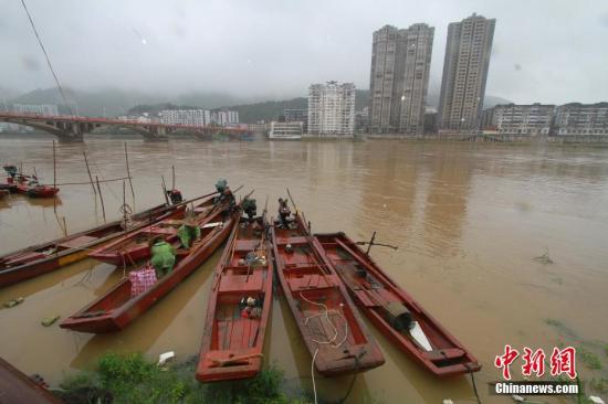 資料圖：福建順昌閩江上游富屯溪漁民正在整理船只。<a target='_blank' href='http://www.chinanews.com/'>中新社</a>記者 陳柏材 攝