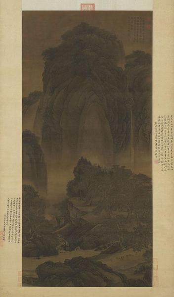 （傳）宋 范寬 行旅圖 軸 155.3x74.4cm，疑為清代王翚仿本