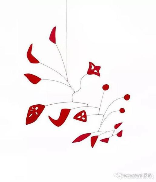 　　亞歷山大·考爾德（Alexander Calder），《紅色的花》（Red Flowers），1954，金屬薄片 鐵絲 油漆，130.8 x 109.2 厘米 / 51 1/2 x 43 英寸。? 考爾德基金會(huì)，紐約 / 2017 ProLitteris，蘇黎世，圖片：考爾德基金會(huì)，豪瑟沃斯