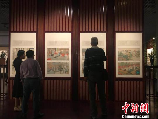 本次展覽精選全套《紅樓夢》畫冊中近200幀，展示了《紅樓夢》原著的完整故事情節(jié)以及畫家精湛的技藝筆法?！『?攝