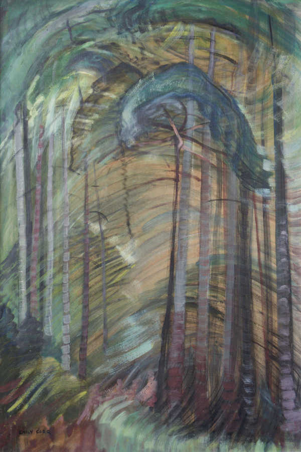 Emily carr，Sunshine，Oil on paper on canvas  ，96.5x61cm ，1938埃米莉·卡爾 《陽光》油畫 96.5x61cm 1938