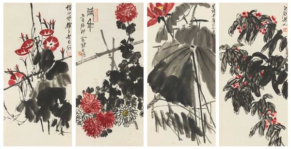 齊白石（1864–1957《富貴延年》設色紙本鏡心