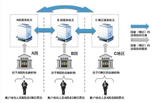 圖注：金融賬戶涉稅信息自動(dòng)交換的具體過程示意圖。圖片來源：國家稅務(wù)總局官網(wǎng)