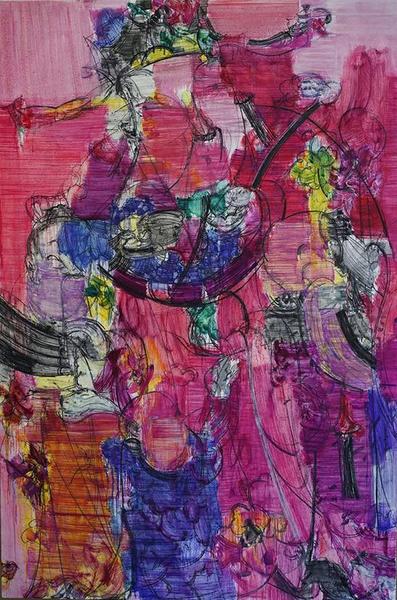 顧黎明，福祿壽，195×140cm，布面油彩，2015
