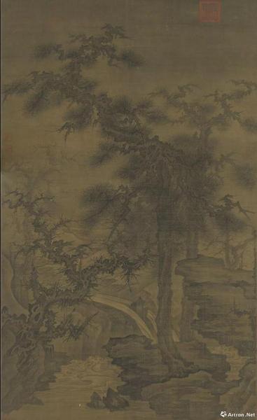 宋人松泉磐石軸 李成 160.3x96.8公分，現(xiàn)藏于臺北故宮博物院