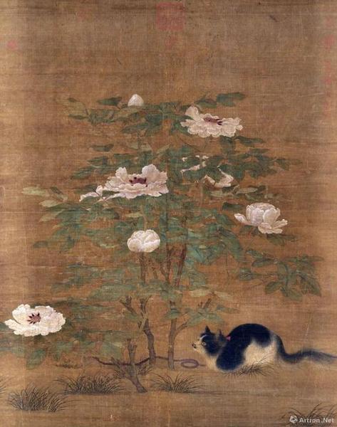 宋人《富貴花貍》軸 141x107.5cm 全幅長  122cm，現(xiàn)藏于臺北故宮博物院