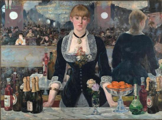 《女神游樂廳酒吧（A Bar at the Folies-Berge?re）》，馬奈，1882年