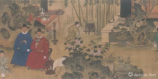 呂紀、呂文英繪《竹園壽集圖》局部 故宮博物院藏