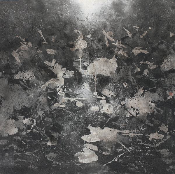 陸春濤，荷塘·2014No.105，97×97cm，紙本水墨設(shè)色，2014