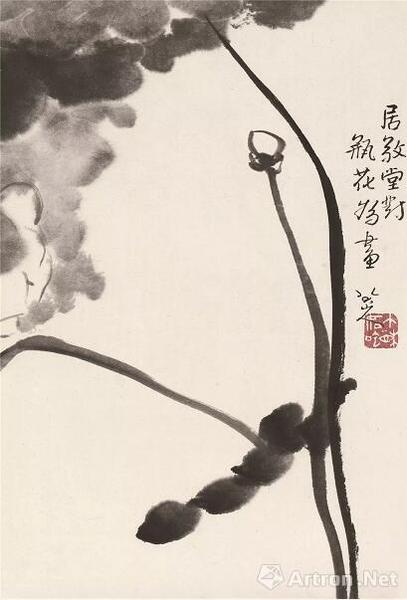 （清）八大山人 花鳥(niǎo)冊(cè)頁(yè)之三 紙本墨筆 臺(tái)北“故宮博物院”藏