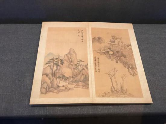 董其昌《紀(jì)游畫(huà)冊(cè)》“小赤壁”（復(fù)制），臺(tái)北故宮博物院藏