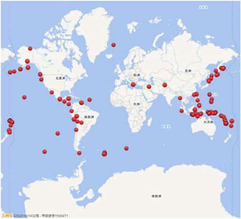 與2017年相比，2018年全球地震活動明顯增強。圖片來源：中國地震臺網微信公眾號