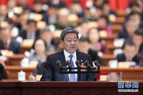 饒子和委員作大會(huì)發(fā)言。 新華社記者 丁海濤 攝