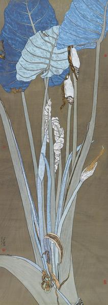 郭子良  熱帶植物寫(xiě)生之一  紙本設(shè)色  140×48cm