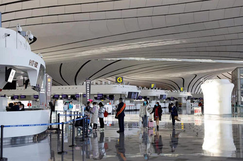 春運(yùn)首日北京大興國際機(jī)場。北京大興國際機(jī)場供圖