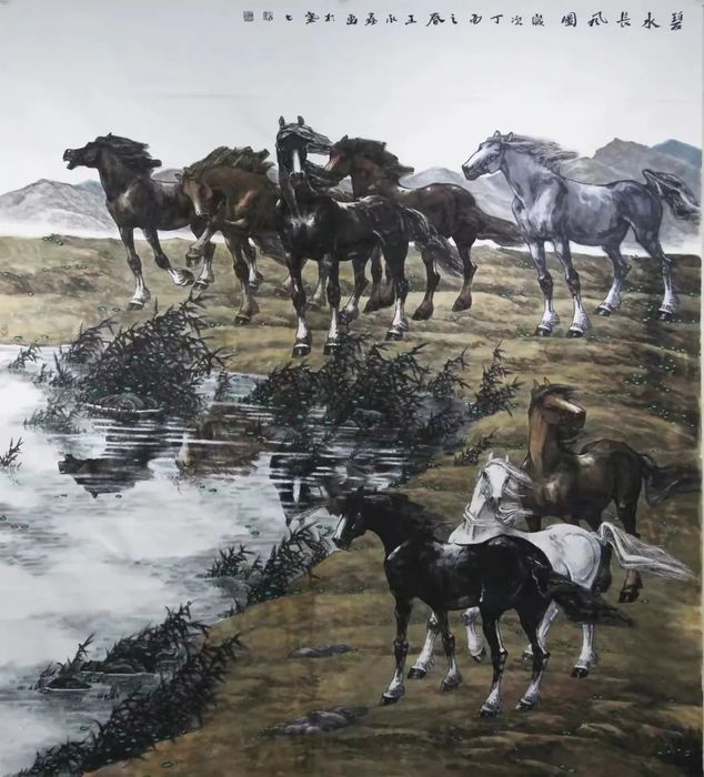 《碧水長(zhǎng)風(fēng)圖 》200cmx240cm 2017年創(chuàng)作