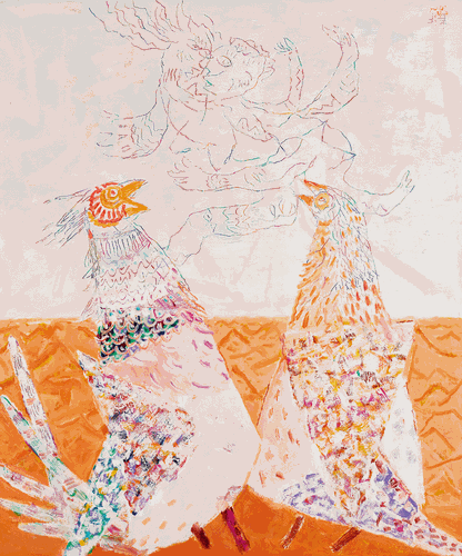 酸了山雞（油畫）120×100cm--于-來