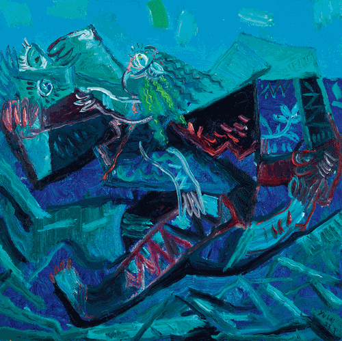 高原的夜（油畫）50×50cm-于-來