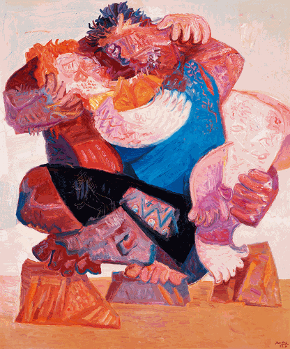 黃河奇石（油畫）120×100cm-于-來