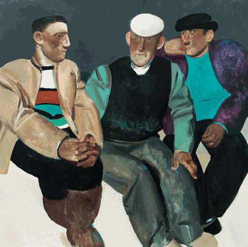 沉默的人之七（油畫）100×100cm-2019年-趙培智