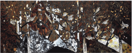 雀鳥靈光（國畫）145×363cm-2016年-劉巨德