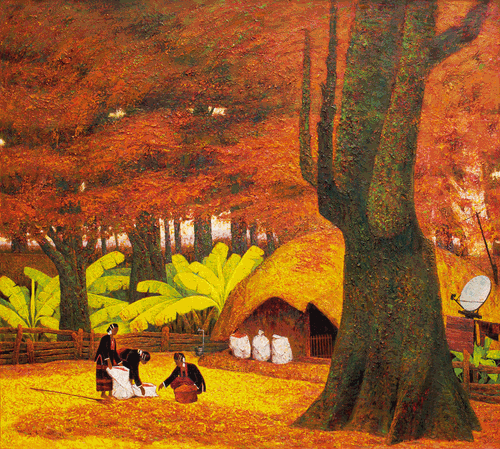 有光的庭院（油畫）178×198cm-2022年--王-銳