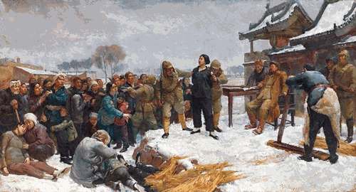 劉胡蘭就義（油畫）230×426cm-1957年--馮法祀--中國美術(shù)館藏