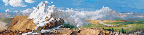 通向烏魯木齊（油畫）100×400cm-1954年-艾中信--中國美術(shù)館藏