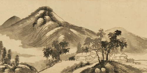 雨中山色圖卷（局部）（國(guó)畫(huà)）（明）李流芳--安徽博物院藏