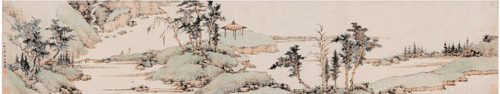 攜琴幽居圖卷（局部）（國(guó)畫(huà)）-（清）查士標(biāo)--安徽博物院藏