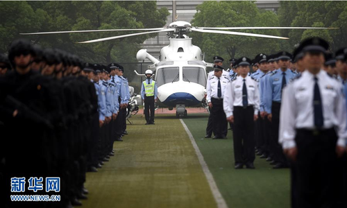 5月27日，各警種代表參加誓師大會。新華社記者王定昶攝